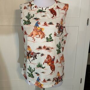 Classic Cowboy Womens XL Sleeveless Knit Top